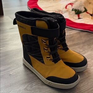 Merrell Kids' Black and Yellow Snow Boots